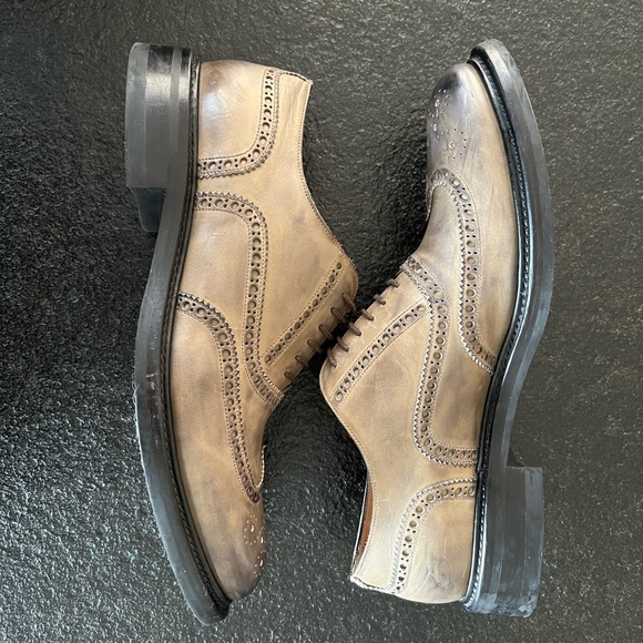 O'Keeffe Rustic Leather Wingtip Brogues size 8.5UK - Picture 3 of 6